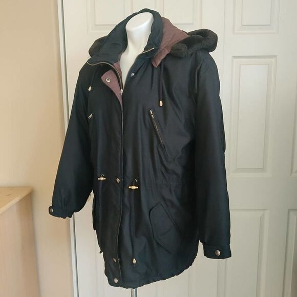 Vintage Learsi 80s zip front coat with removable hood sz S - Picture 12 of 12